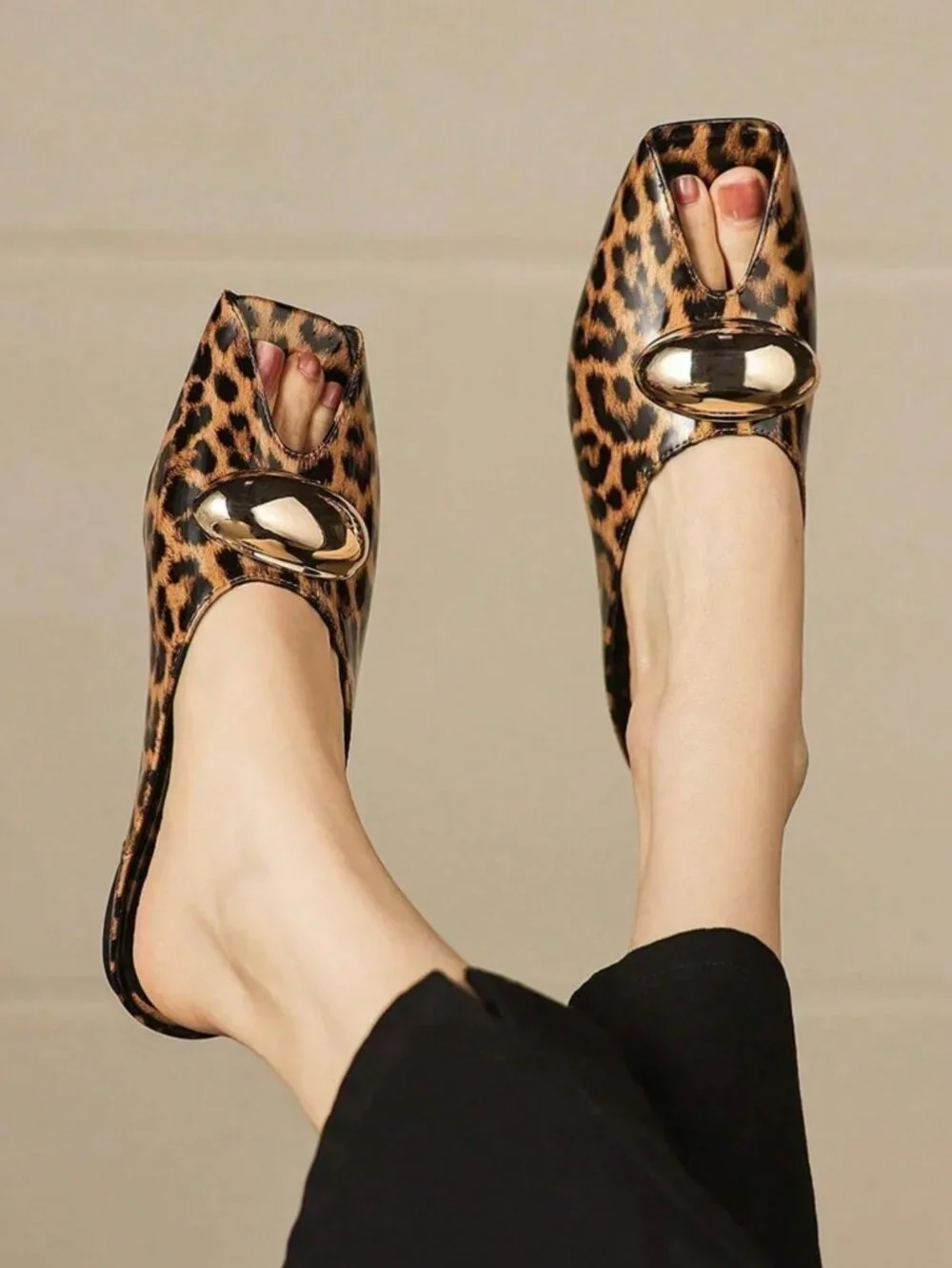 Brown Casual Women's Bow Slide Sandals High Heel Pointed Toe